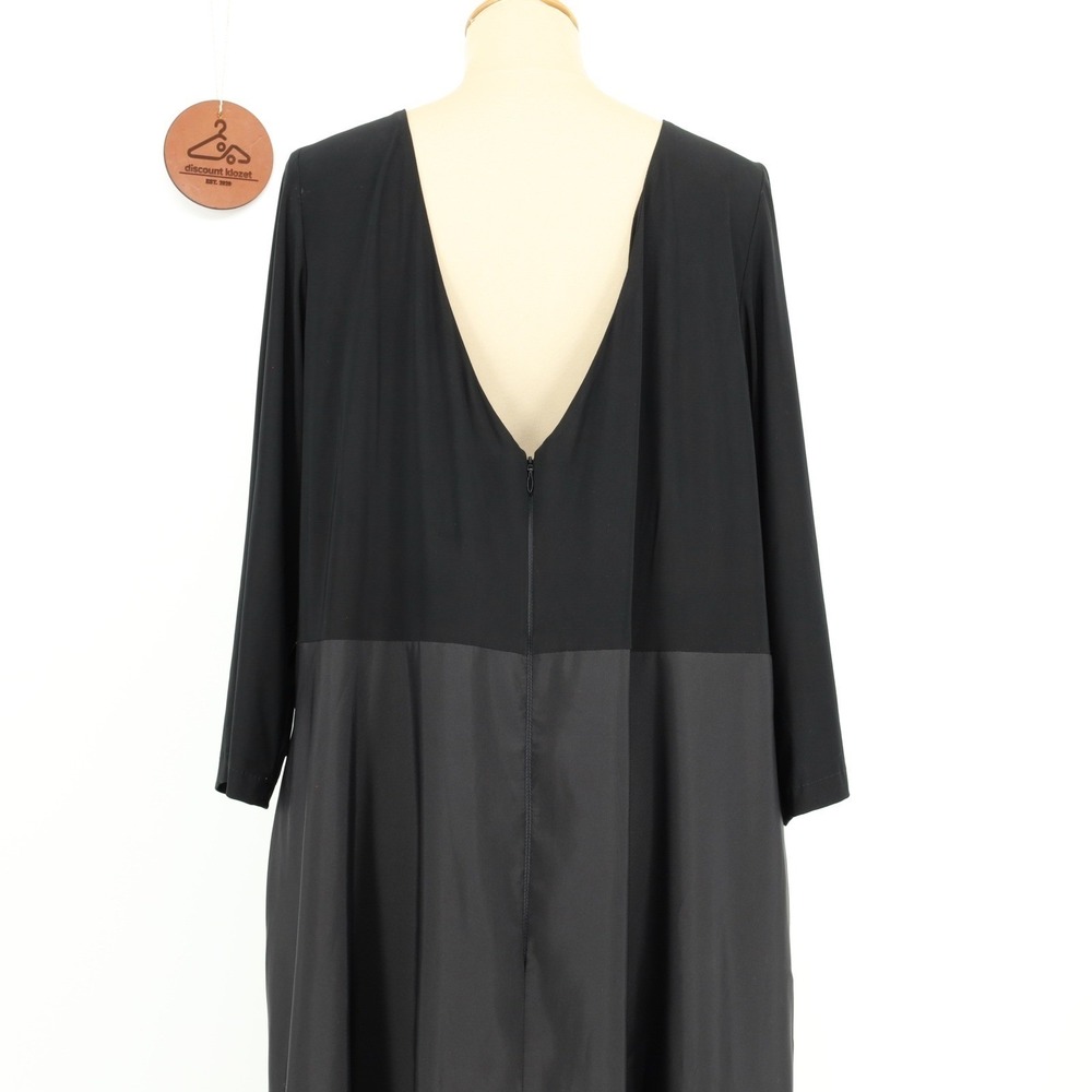 Alfred Sung V-Neck 3/4 Sleeve Mixed Media A-Line Gown Maxi Dress Size 24L D736 - Picture 7 of 12